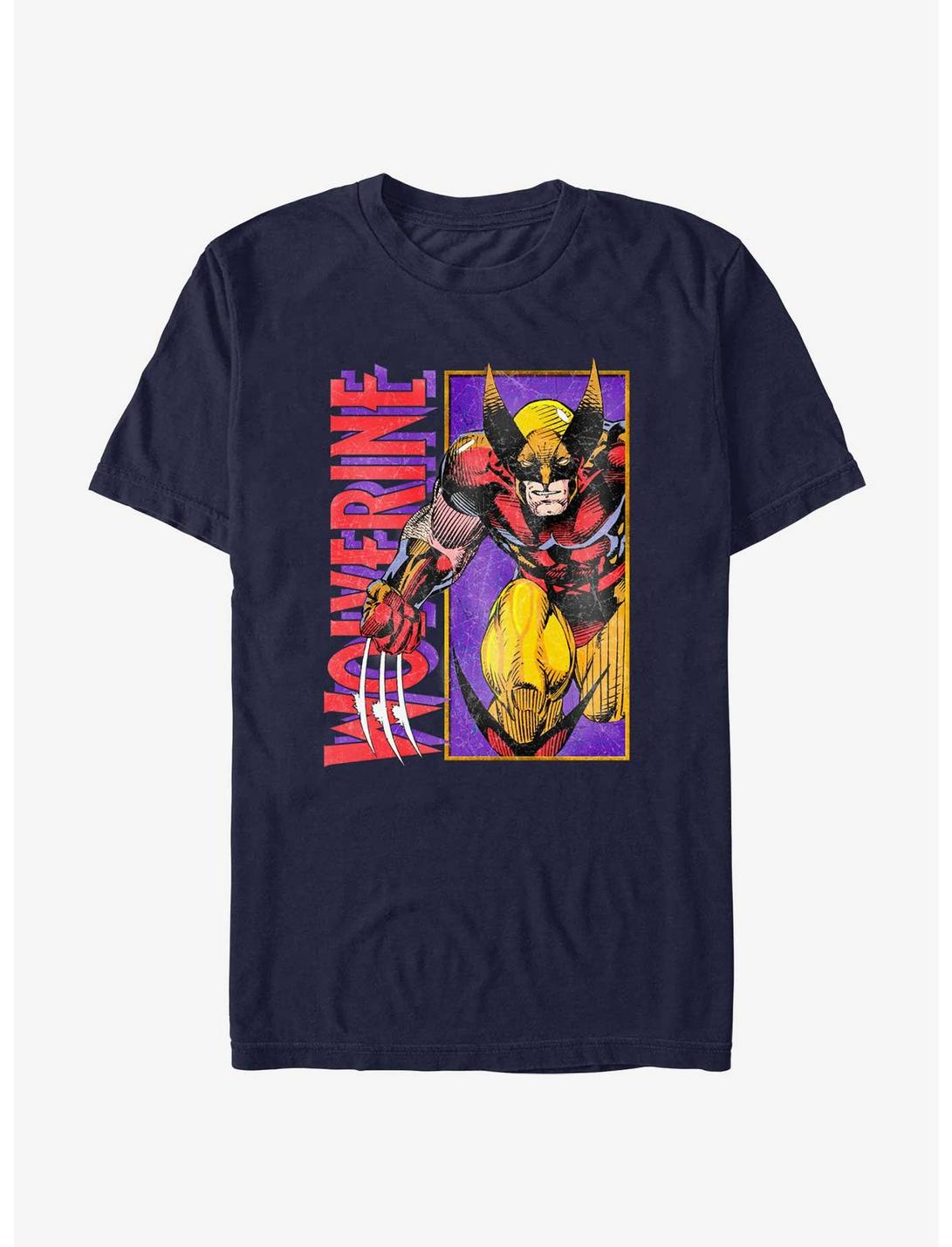 Marvel X-Men Wolverine Panel  T-Shirt, NAVY, hi-res