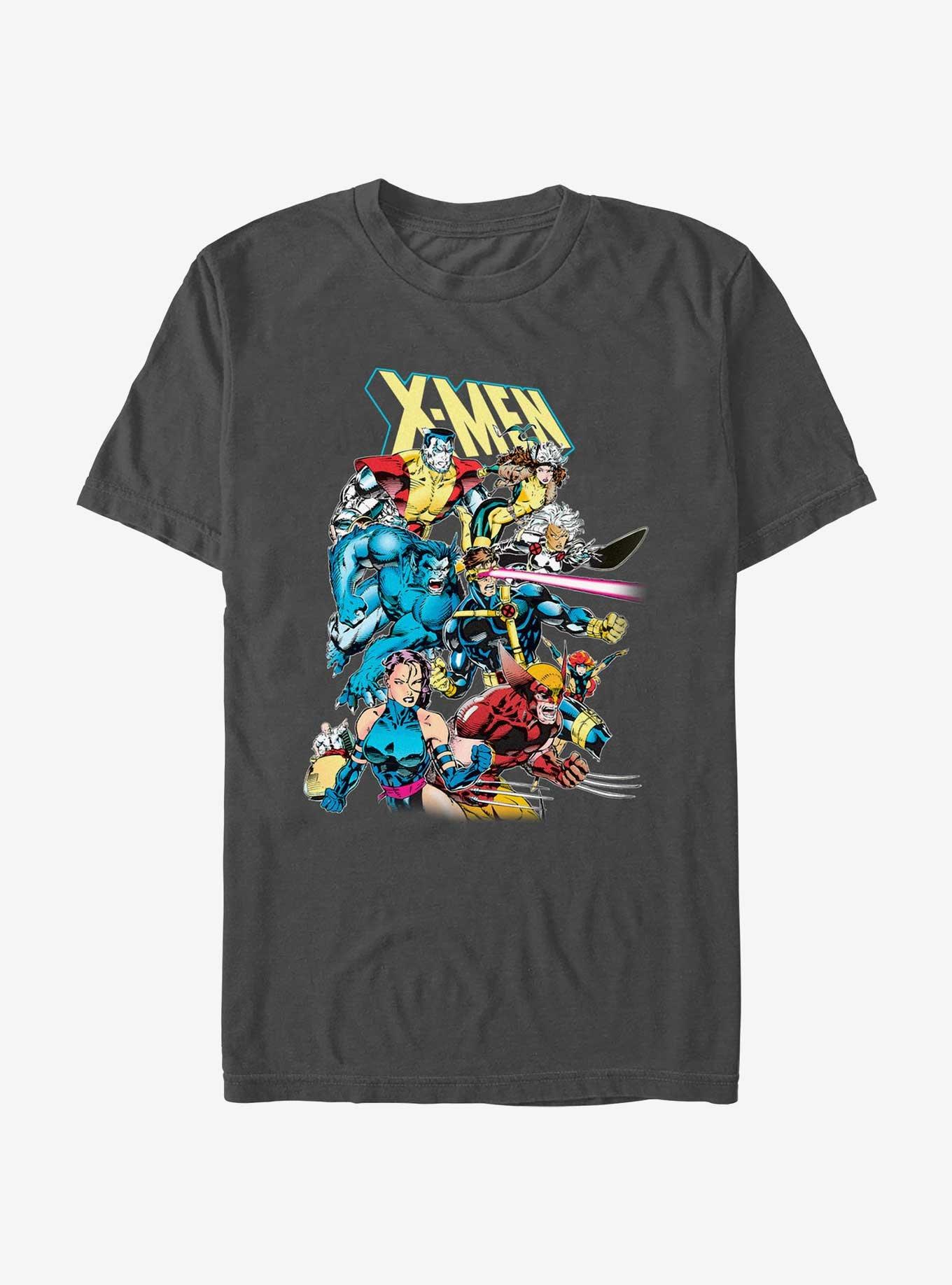 Marvel X-Men Fight Stance Group Portrait T-Shirt, CHARCOAL, hi-res
