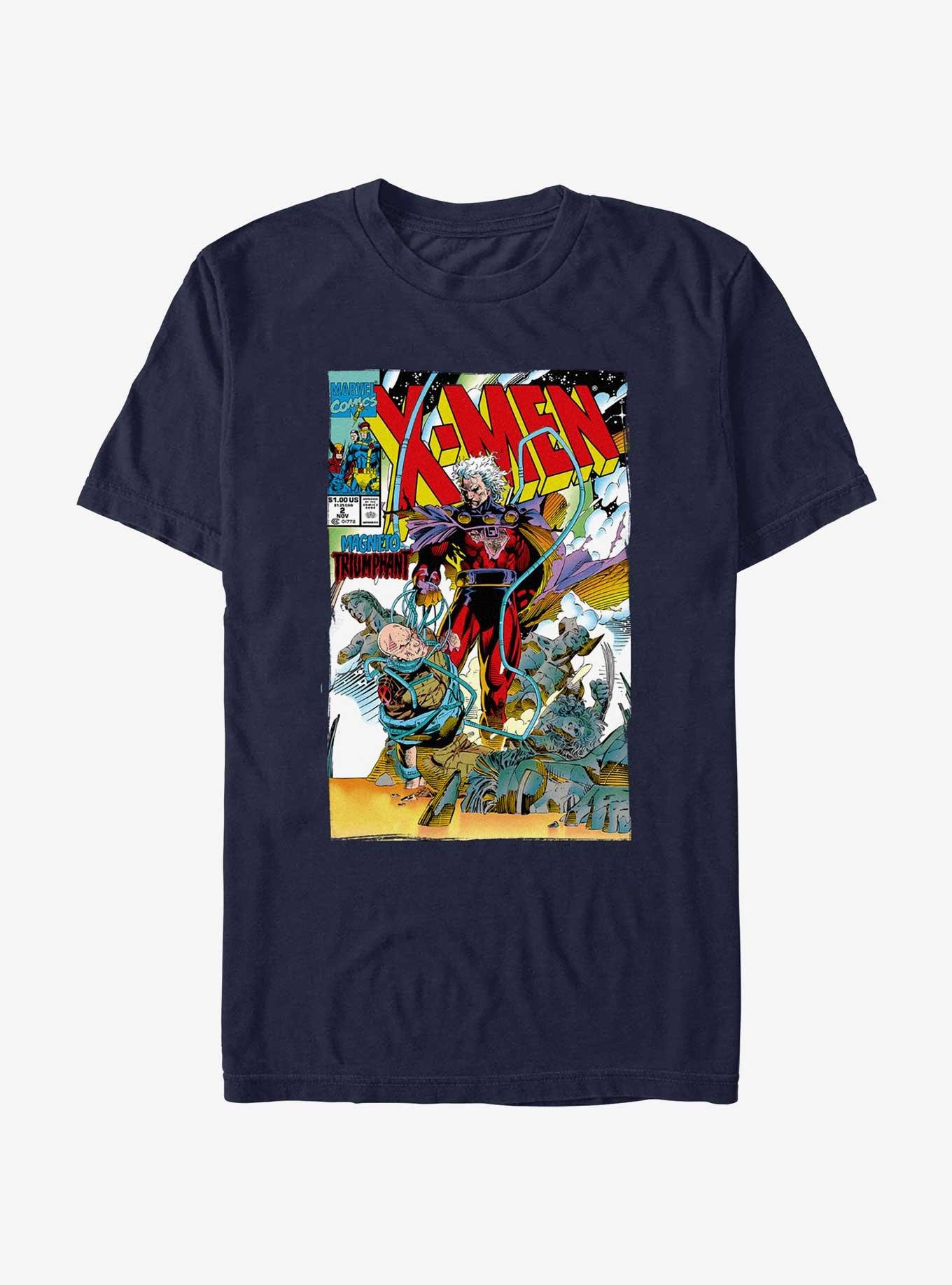 Marvel X-Men Magneto Triumphant Comic Cover T-Shirt, NAVY, hi-res