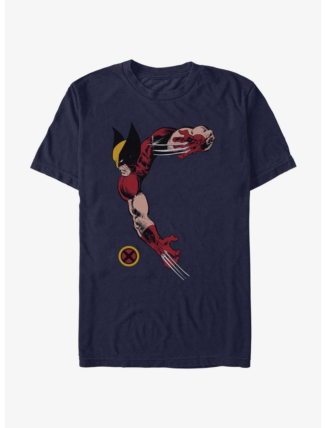 Marvel X-Men Wolverine Ready To Go Claws T-Shirt, NAVY, hi-res