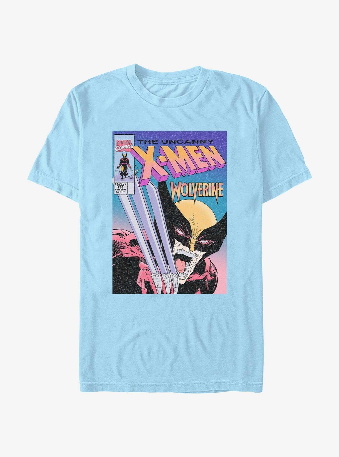 Marvel X-Men Wolverine Comic Cover T-Shirt, LT BLUE, hi-res