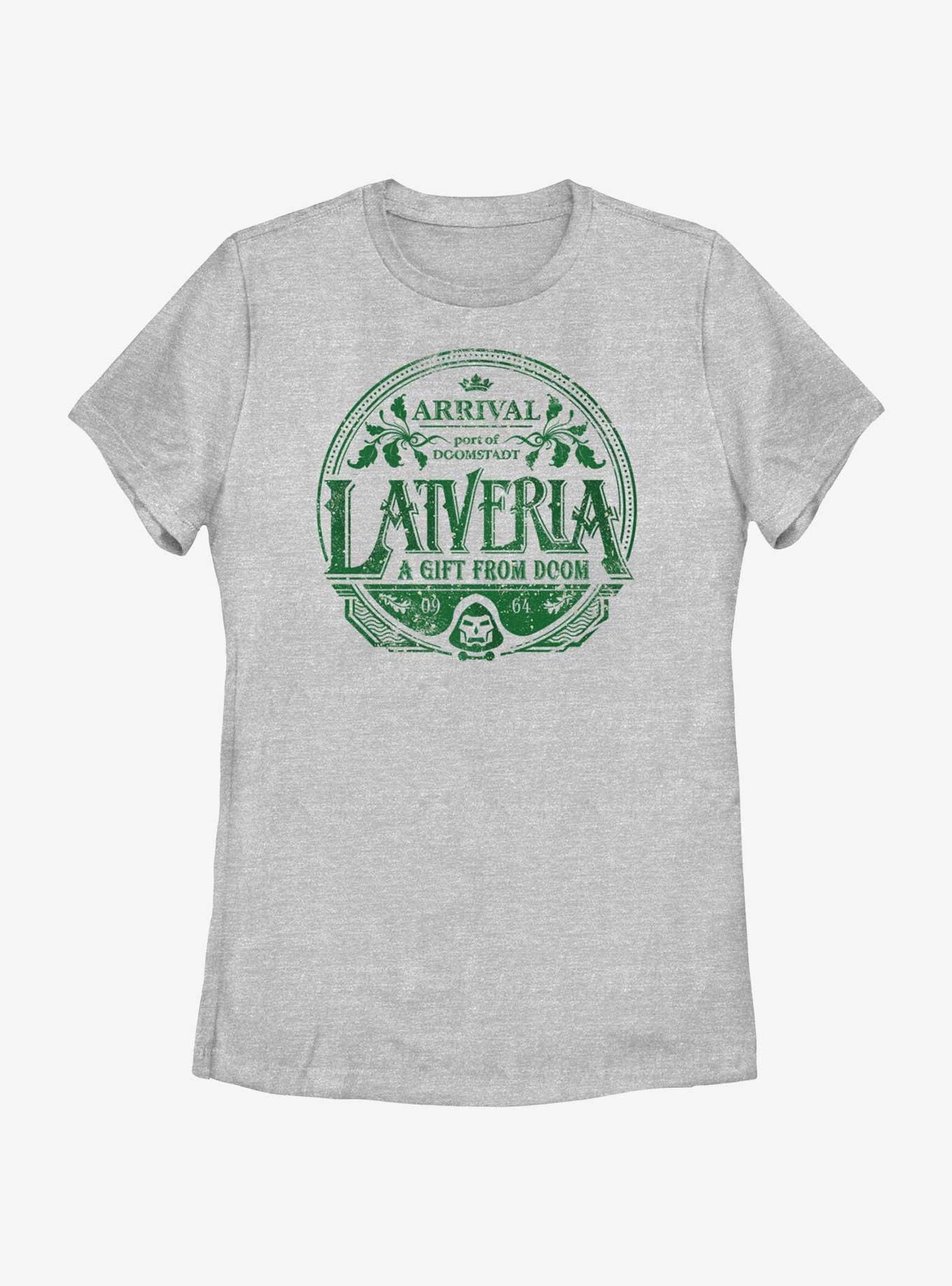 Marvel Avengers Latveria Gift From Doom Womens T-Shirt, ATH HTR, hi-res