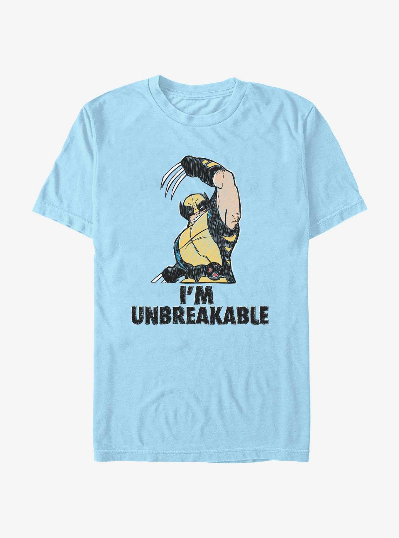 Marvel X-Men Wolverine I'm Unbreakable T-Shirt, LT BLUE, hi-res