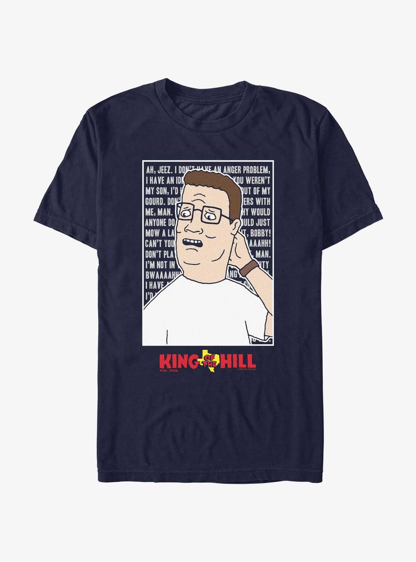 King of the Hill Hank Hill Quote Poster T-Shirt, NAVY, hi-res