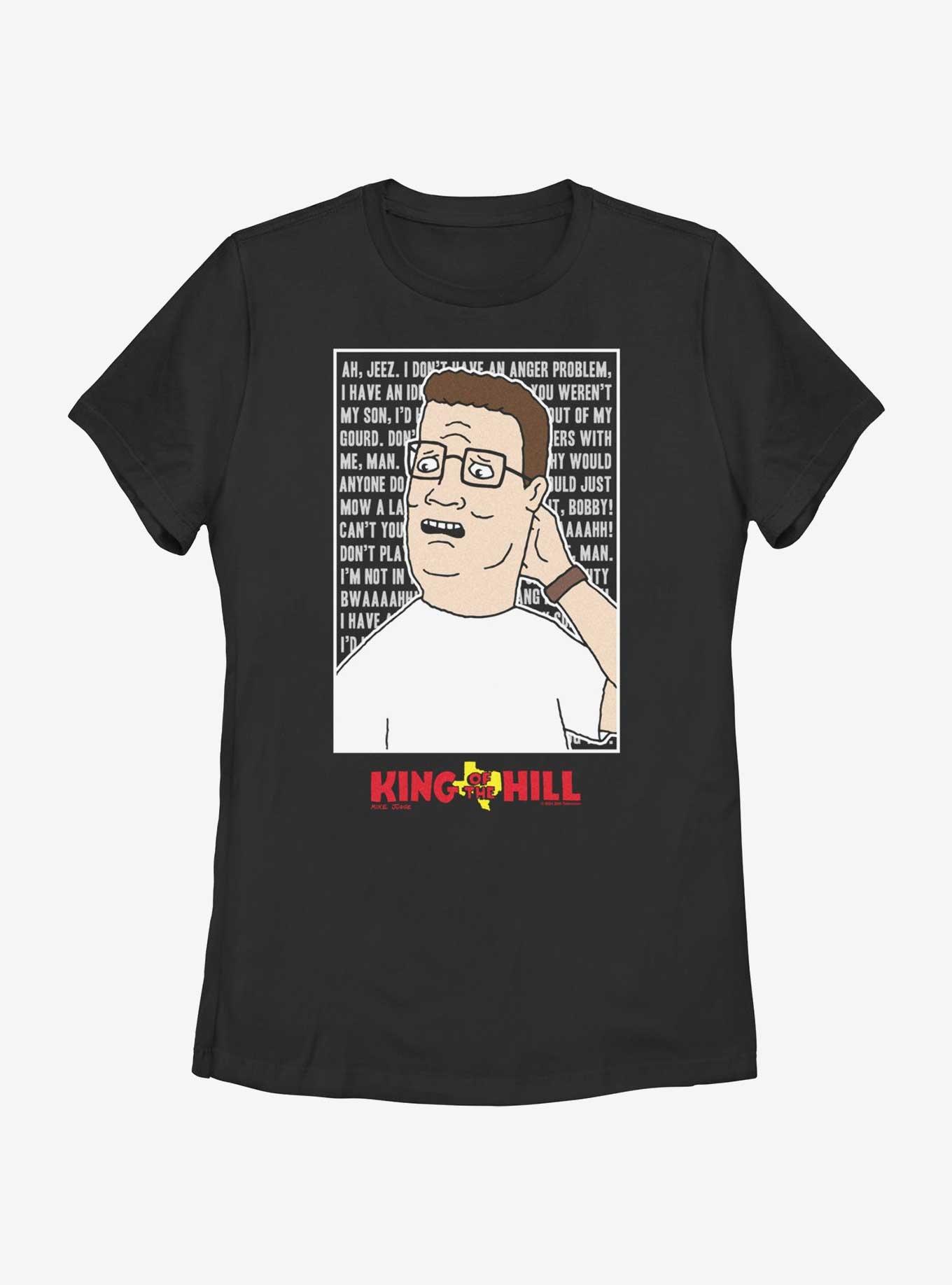 King of the Hill Hank Hill Quote Poster Women's T-Shirt, BLACK, hi-res