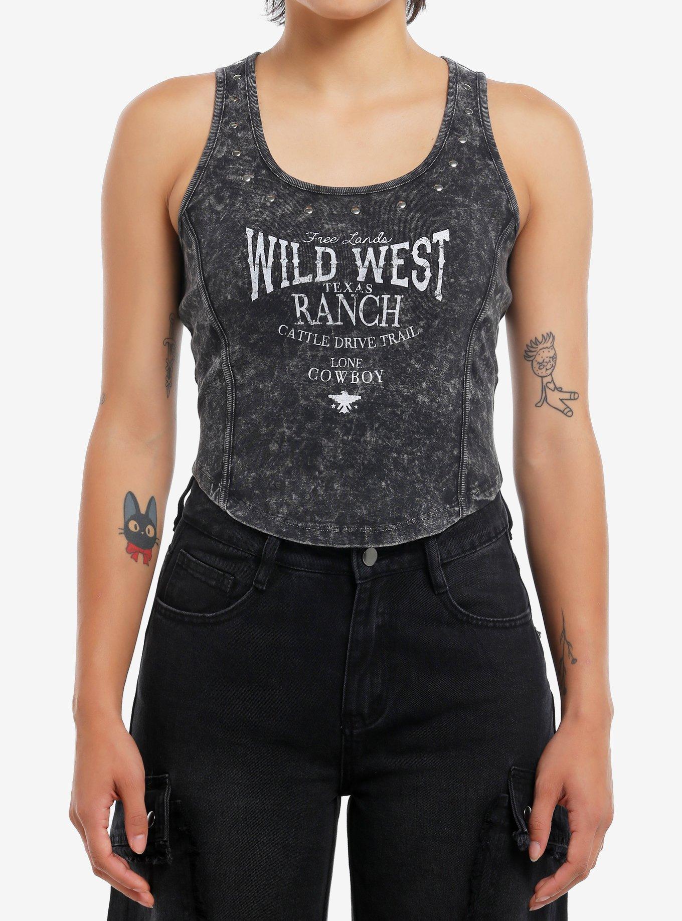 Cosmic Aura Wild West Ranch Studded Wash Girls Tank Top, , hi-res