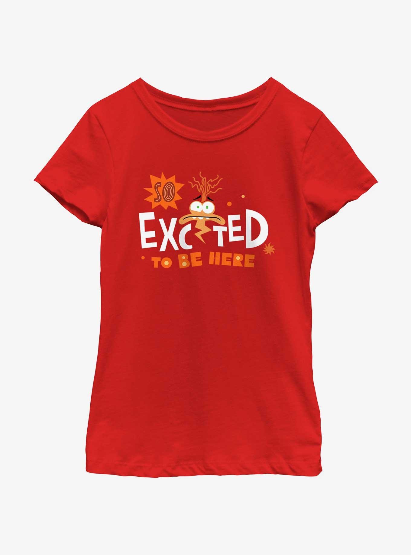 Disney Pixar Inside Out 2 Anxiety So Excited To Be Here Youth Girls T-Shirt, RED, hi-res