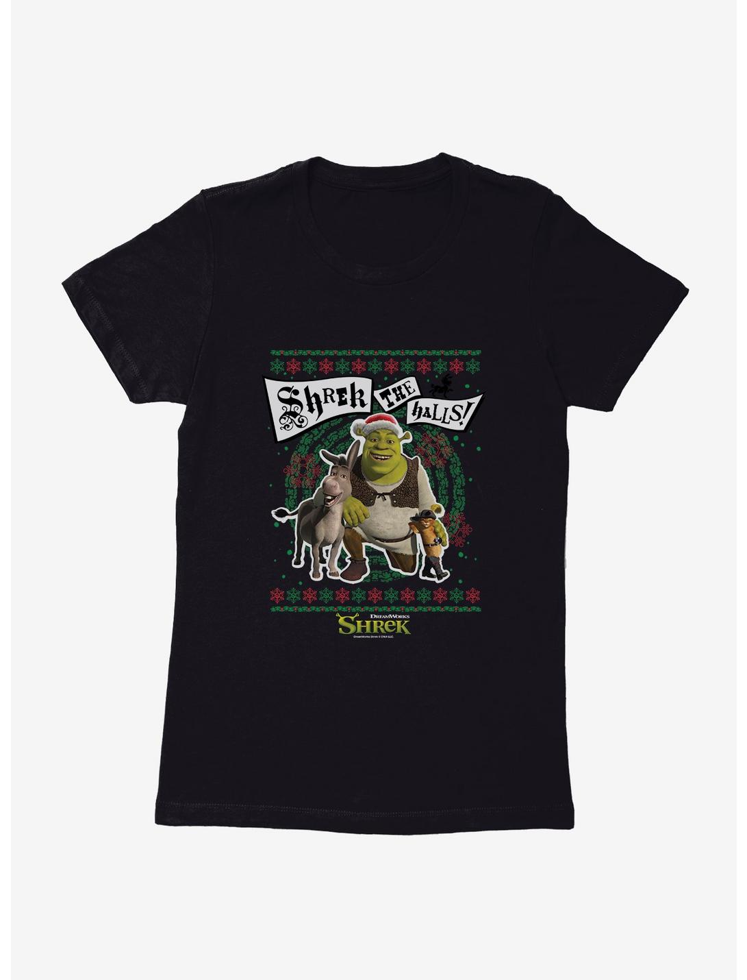 Shrek Shrek The Halls! Group Ugly Christmas Sweater Womens T-Shirt, , hi-res