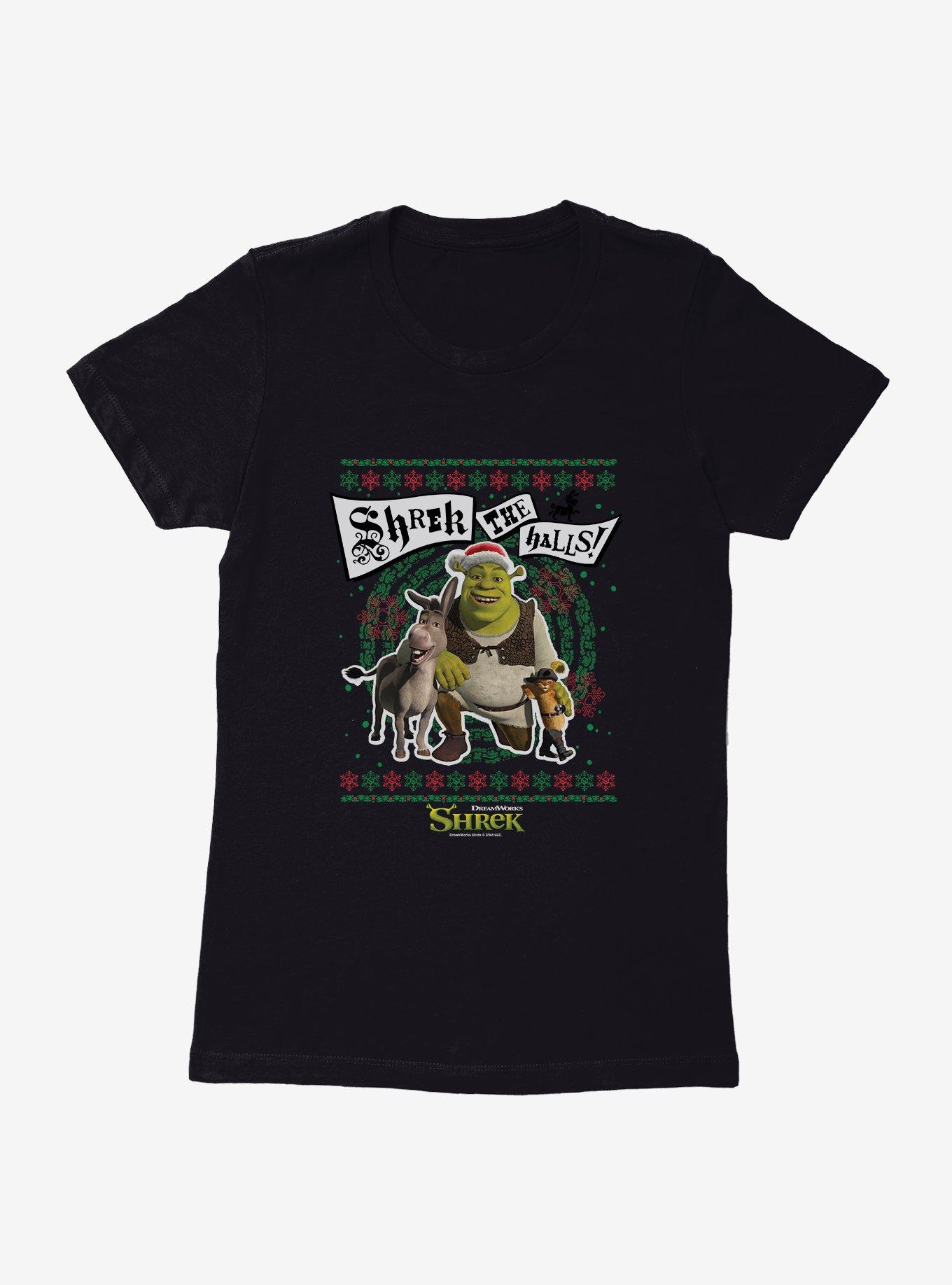 Shrek Shrek The Halls! Group Ugly Christmas Sweater Womens T-Shirt, , hi-res