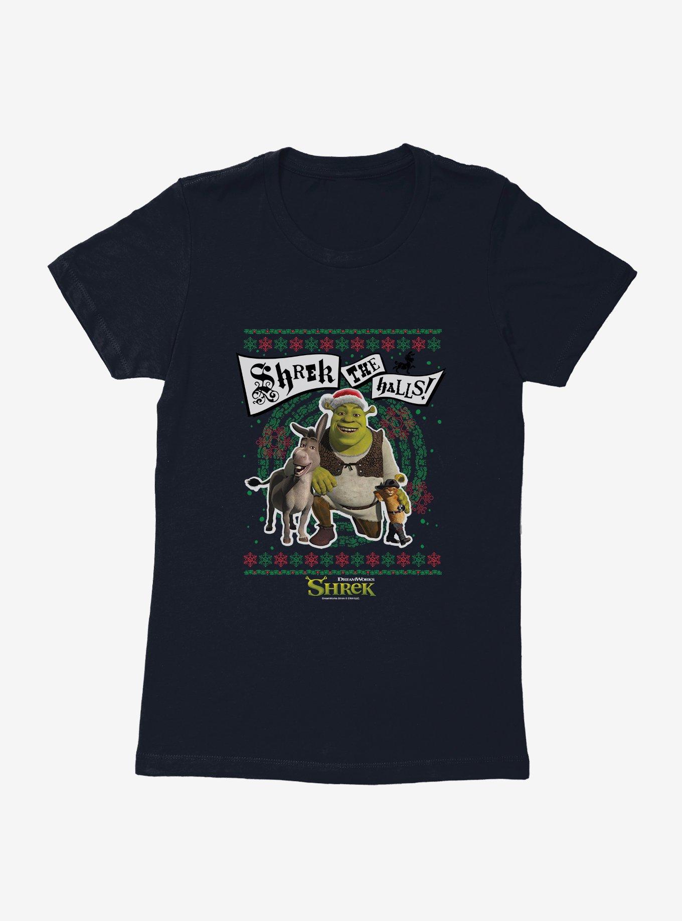 Shrek Shrek The Halls! Group Ugly Christmas Sweater Womens T-Shirt