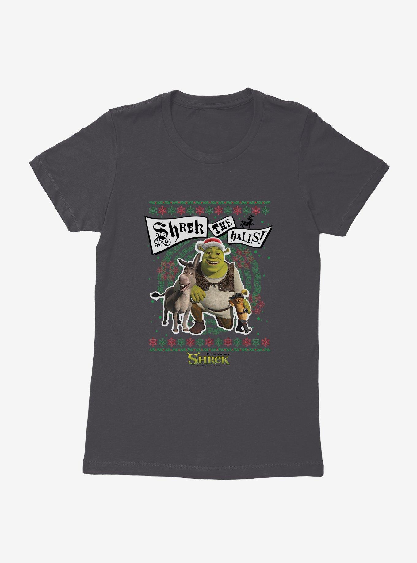 Shrek Shrek The Halls! Group Ugly Christmas Sweater Womens T-Shirt