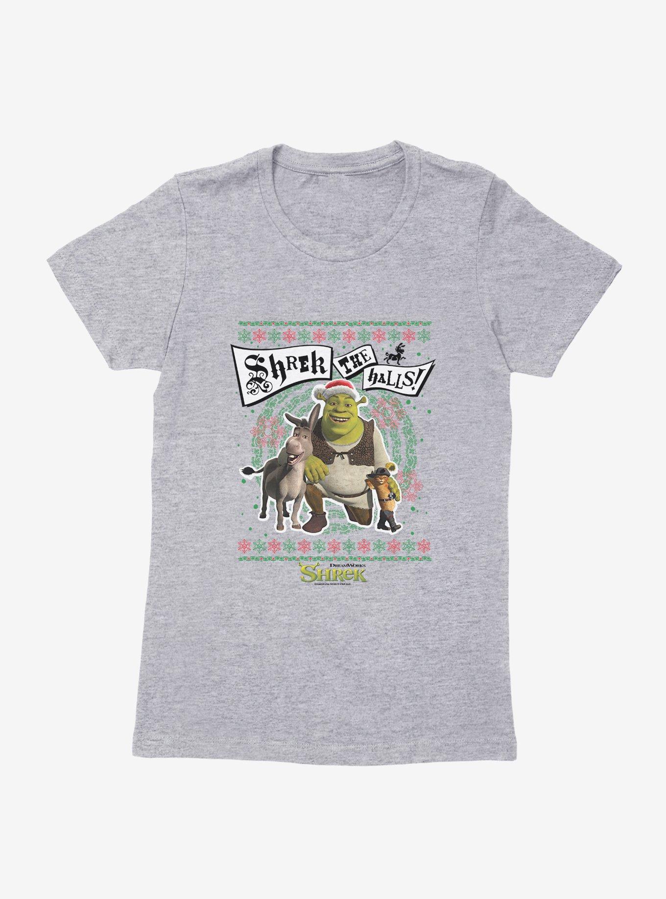 Shrek Shrek The Halls! Group Ugly Christmas Sweater Womens T-Shirt