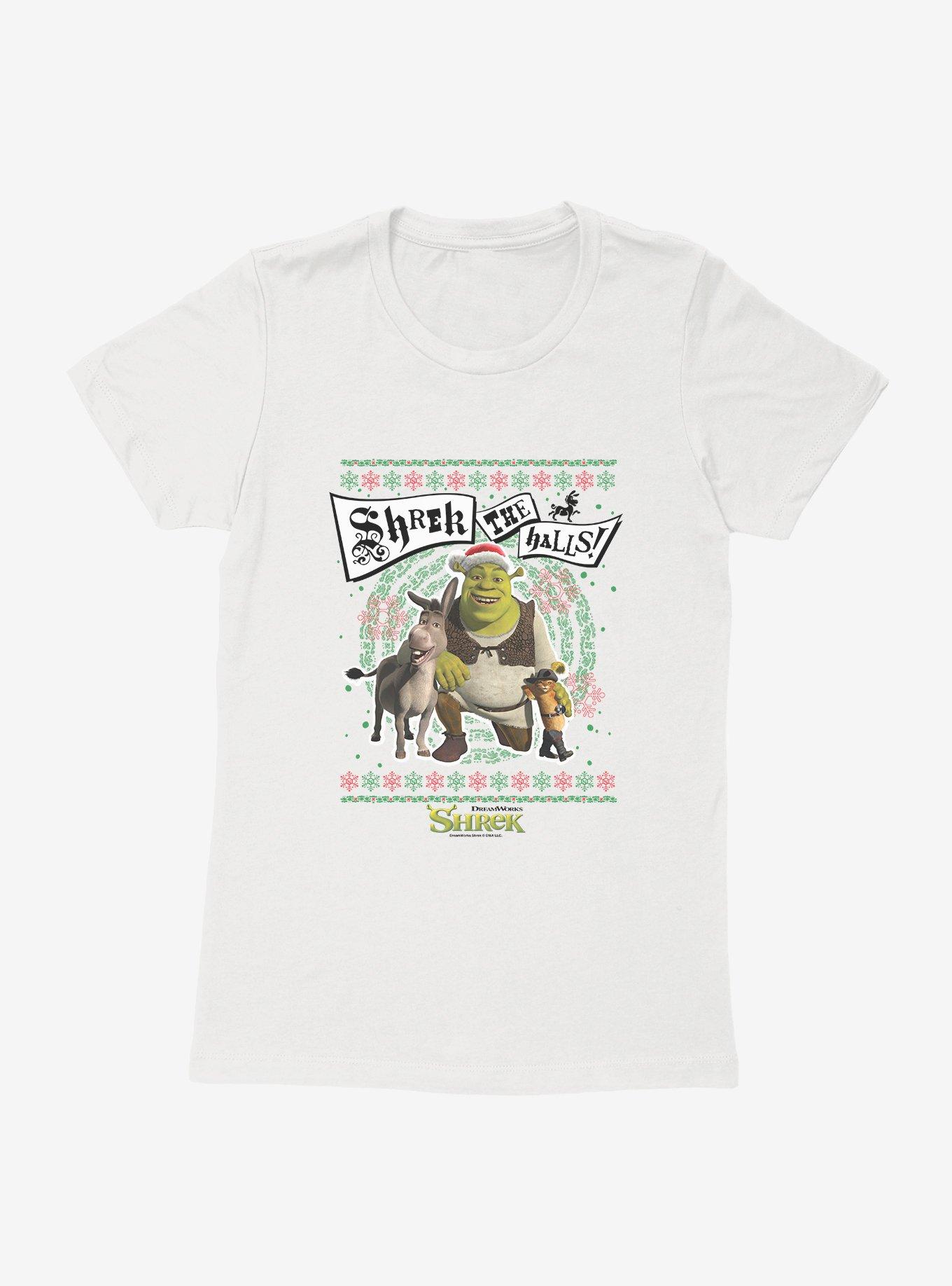Shrek Shrek The Halls! Group Ugly Christmas Sweater Womens T-Shirt
