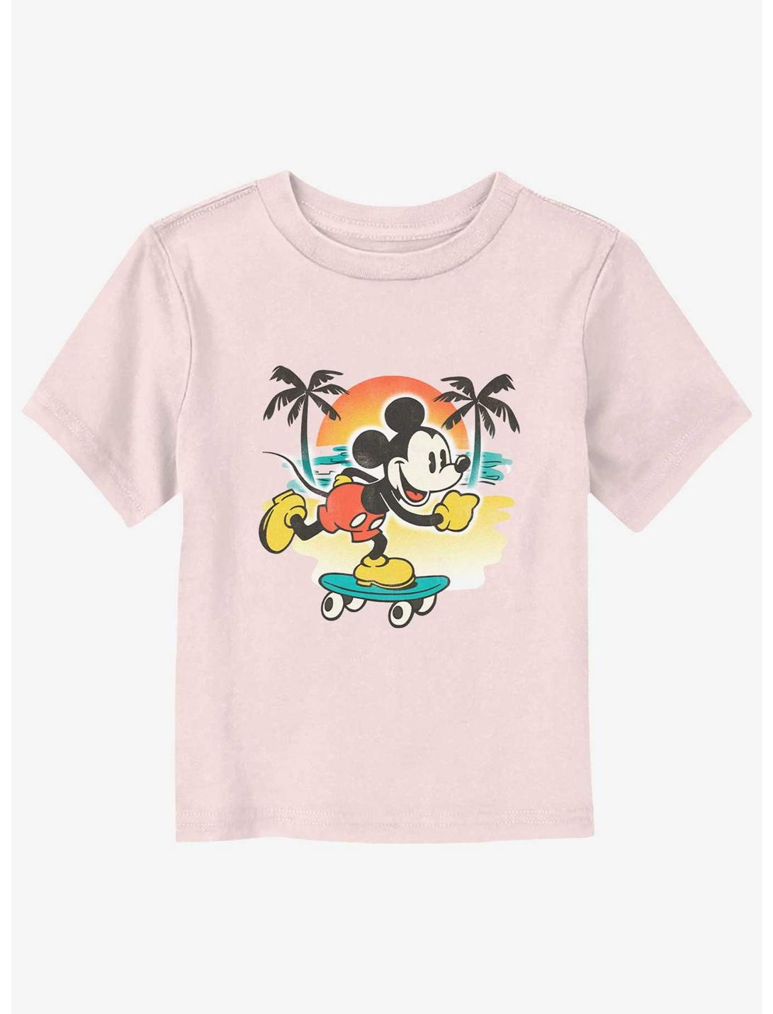 Disney Mickey Mouse Skating By The Beach Toddler T-Shirt, LIGHT PINK, hi-res