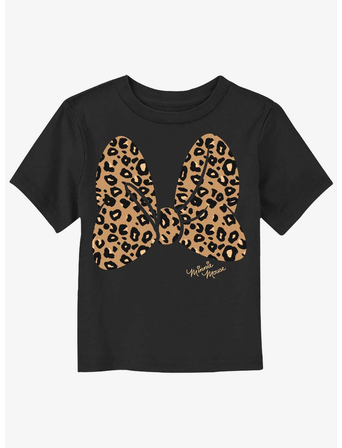 Disney Minnie Mouse Animal Print Bow Toddler T-Shirt, BLACK, hi-res