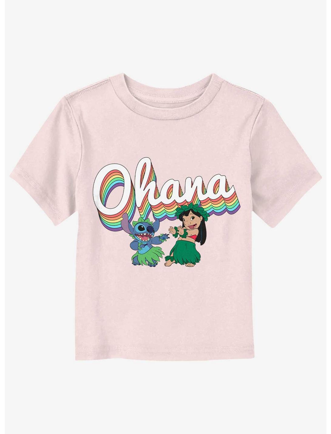 Disney Lilo And Stitch Rainbow Ohana Toddler T-Shirt, LIGHT PINK, hi-res