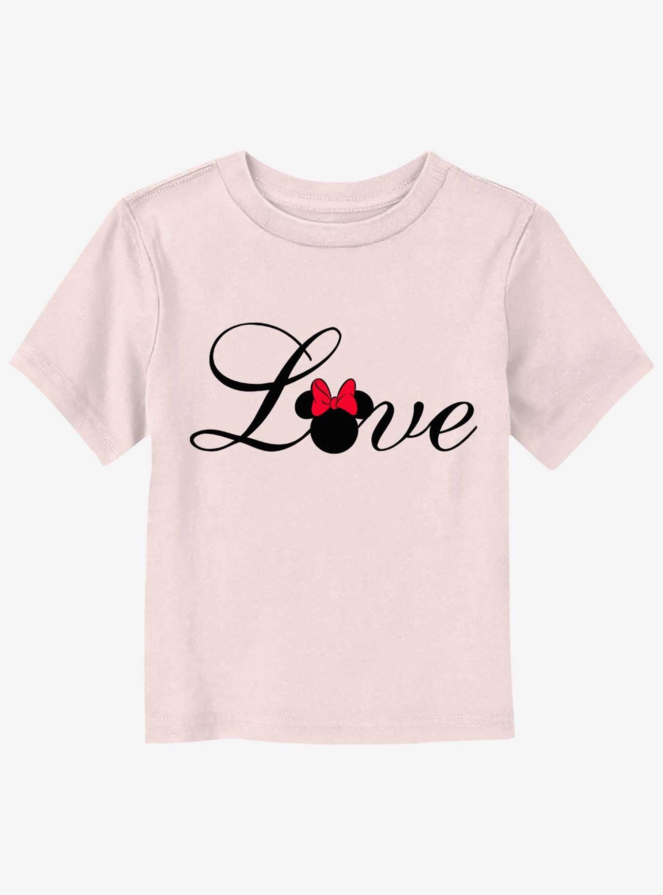 Disney Minnie Mouse Love Script Toddler T-Shirt, LIGHT PINK, hi-res
