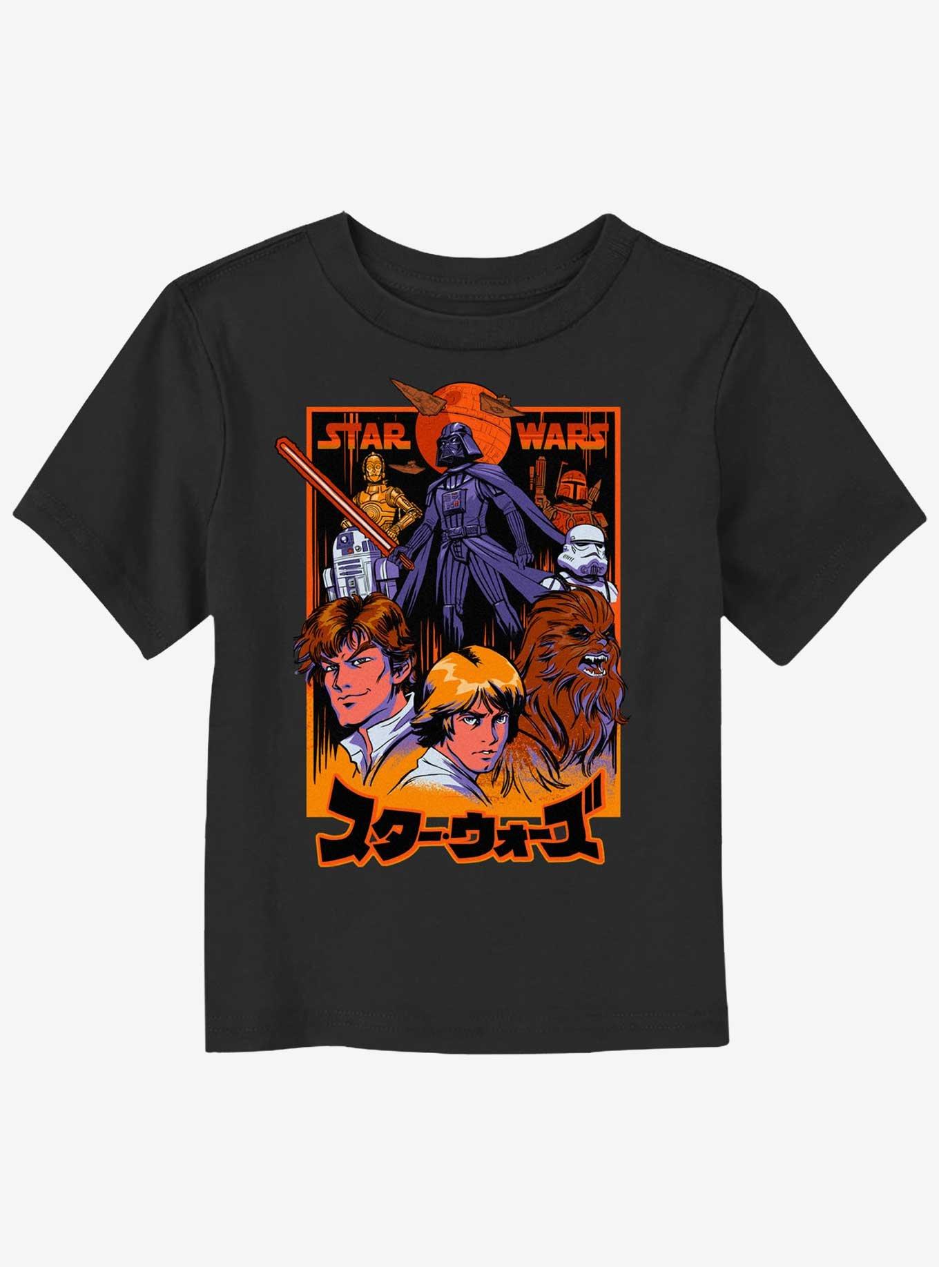 Star Wars Anime Style Characters Toddler T-Shirt, BLACK, hi-res