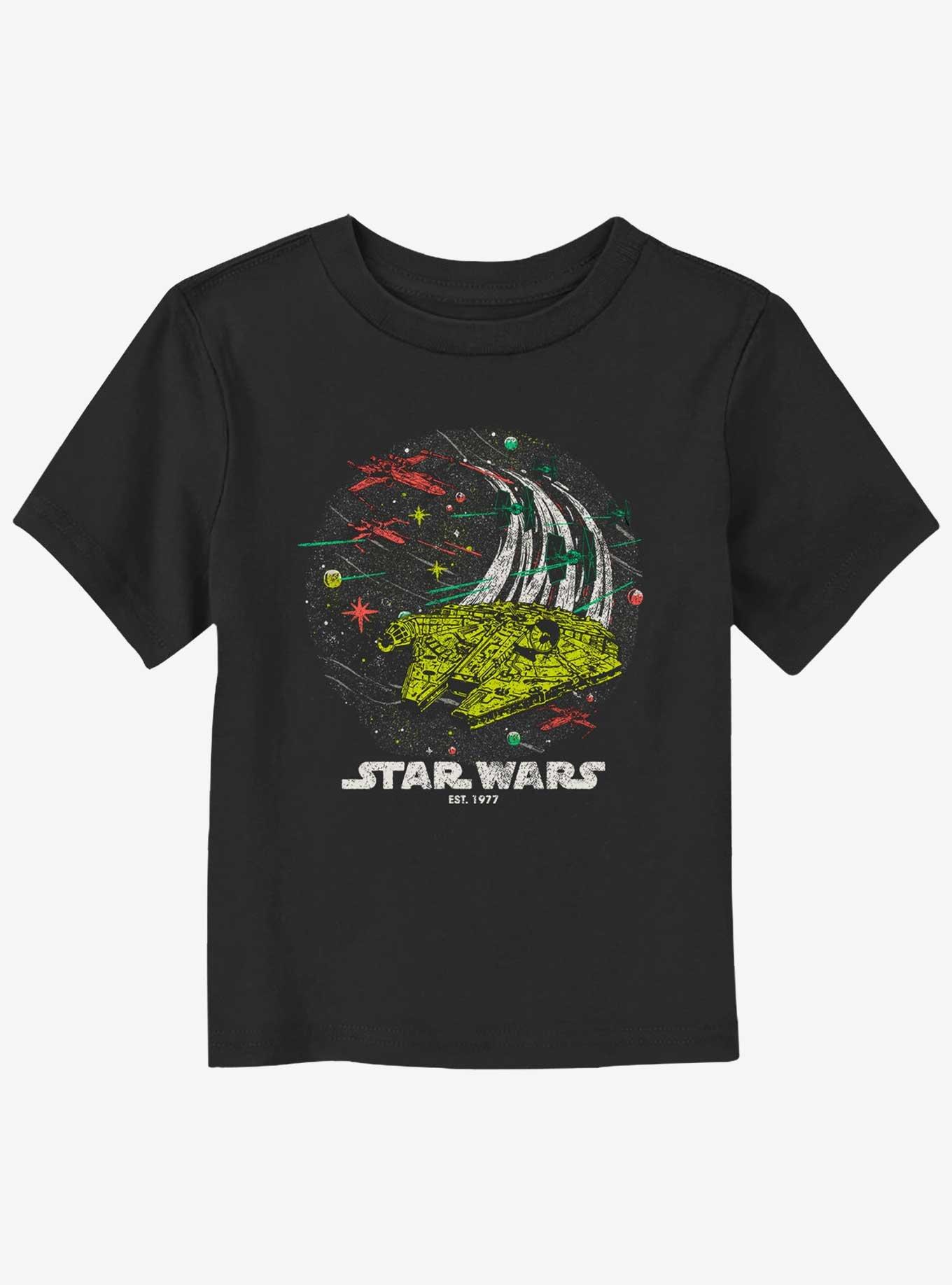 Star Wars Millennium Falcon Retro Toddler T-Shirt, BLACK, hi-res
