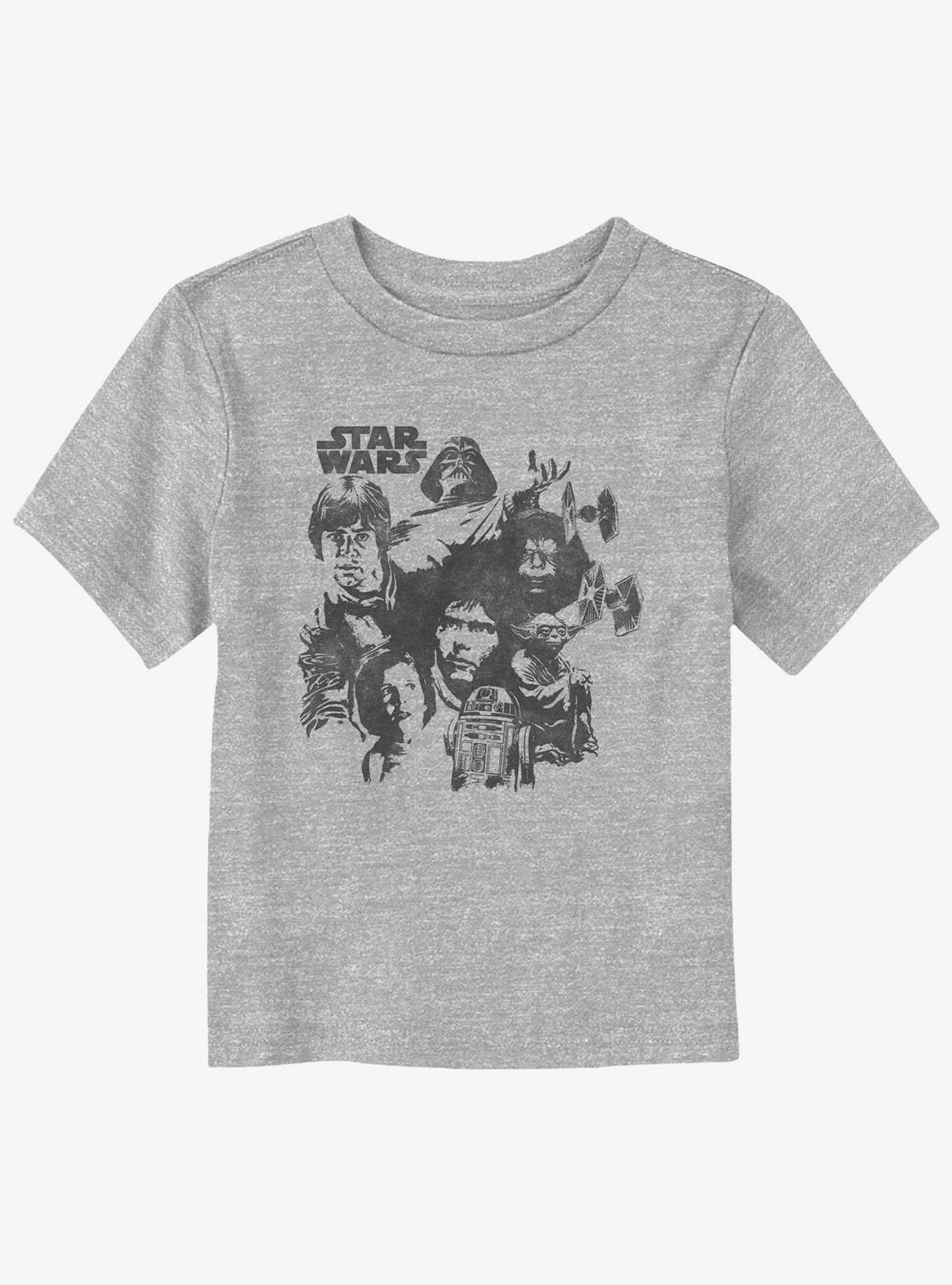 Star Wars Stamped Style Characters Toddler T-Shirt, ATH HTR, hi-res