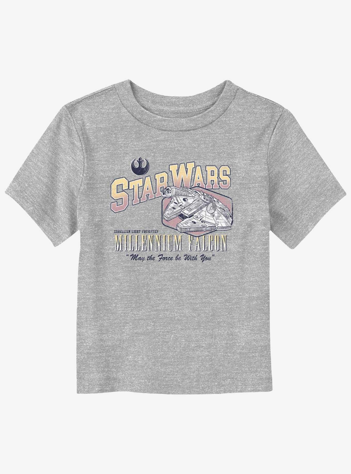 Star Wars Millennium Falcon Retro Poster Toddler T-Shirt, ATH HTR, hi-res