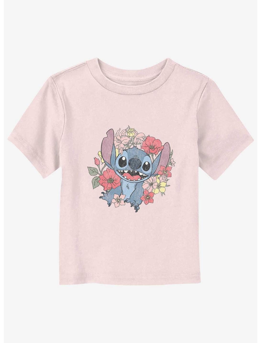 Disney Lilo & Stitch Floral Stitch Toddler T-Shirt, LIGHT PINK, hi-res