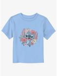 Disney Lilo & Stitch Floral Stitch Toddler T-Shirt, LT BLUE, hi-res