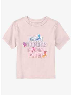 Disney Bambi Characters Names Stacked Toddler T-Shirt, , hi-res