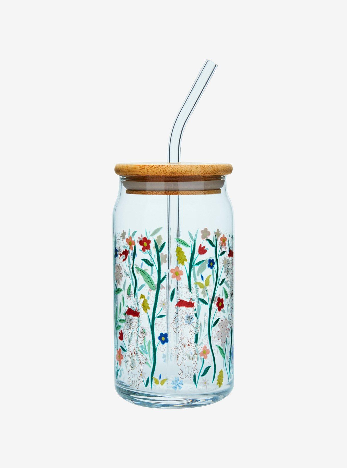 Disney Winnie the Pooh Botanical Glass Cup & Lid, , hi-res