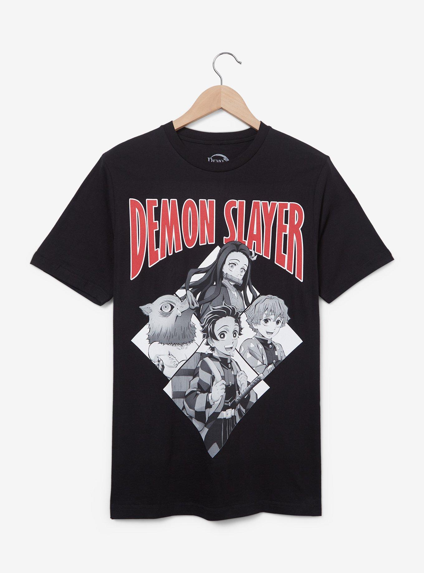 Demon Slayer: Kimetsu no Yaiba Tonal Group Portrait T-Shirt - BoxLunch Exclusive, BLACK, hi-res
