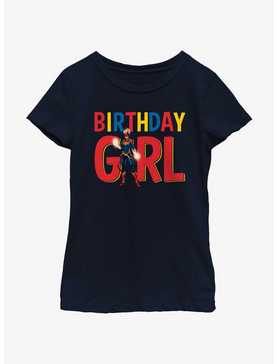 Marvel Avengers Birthday Girl Captain Marvel Youth Girls T-Shirt, , hi-res