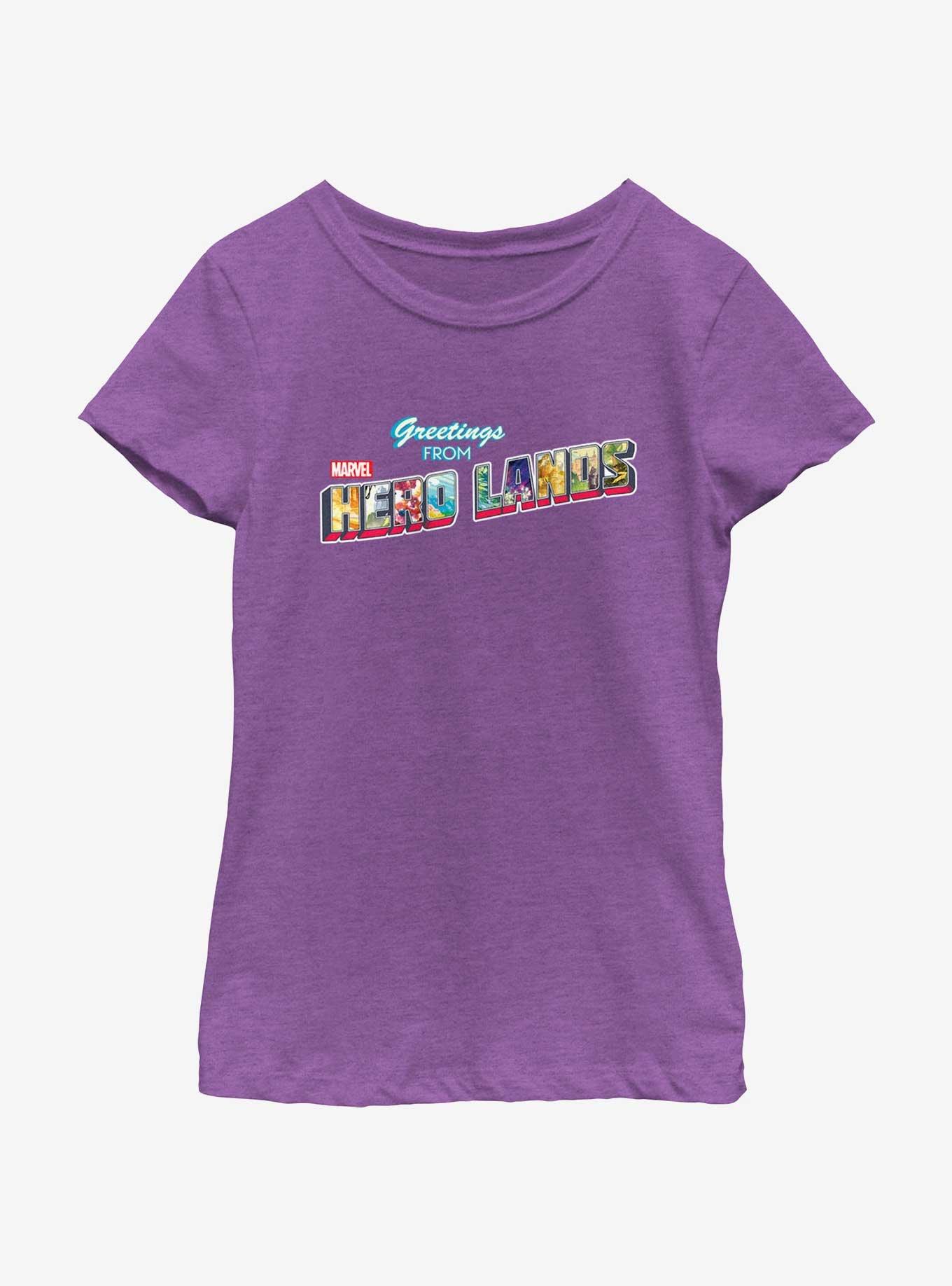 Marvel Avengers Hero Lands Logo Youth Girls T-Shirt, , hi-res