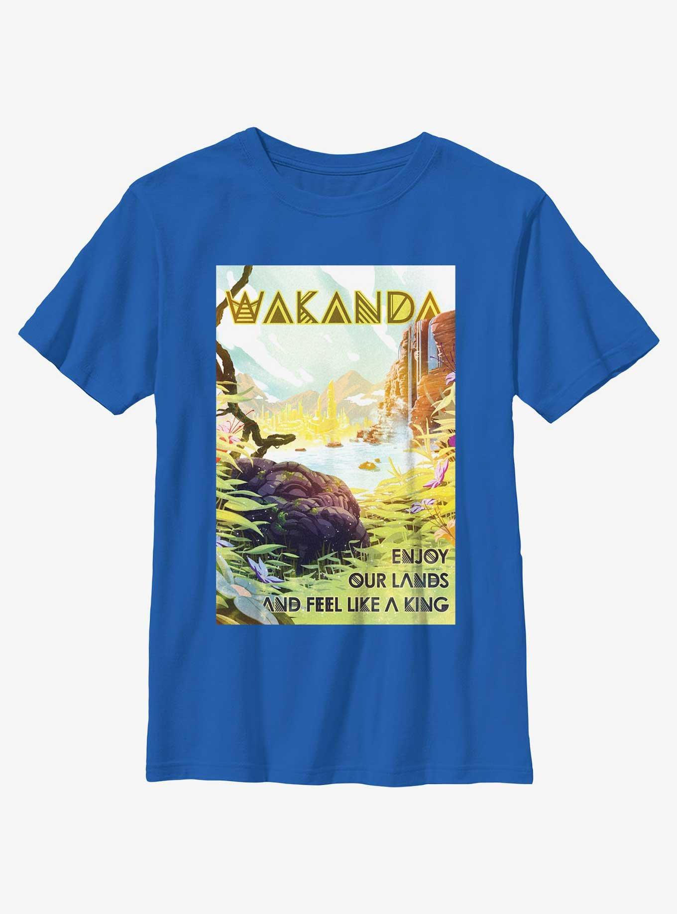 Marvel Avengers Wakanda Quote Youth T-Shirt, ROYAL, hi-res view 1