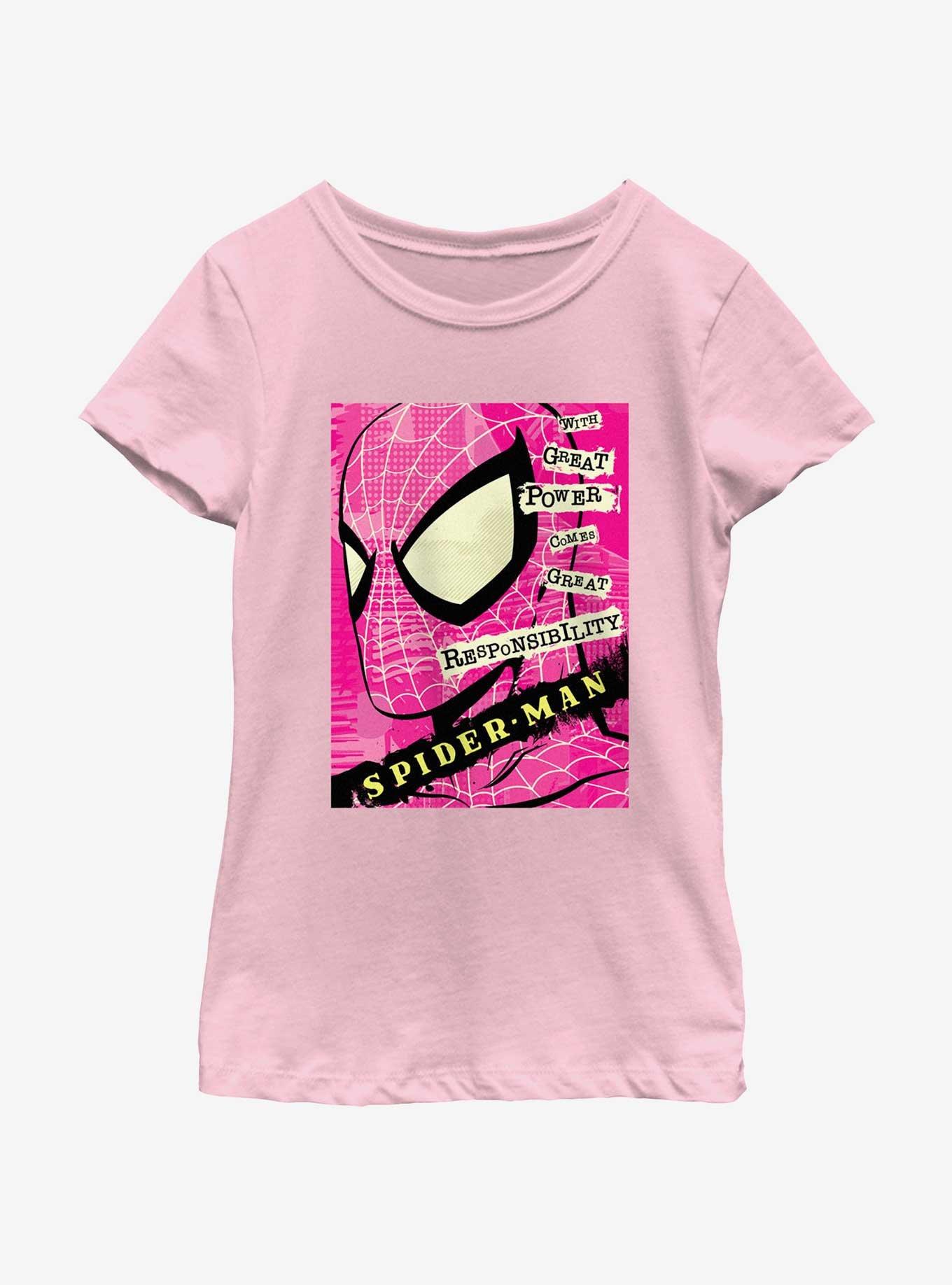 Marvel Spider-Man Power And Responsibility Quote Youth Girls T-Shirt