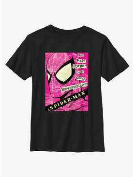 Marvel Spider-Man Power And Responsibility Quote Youth T-Shirt, , hi-res