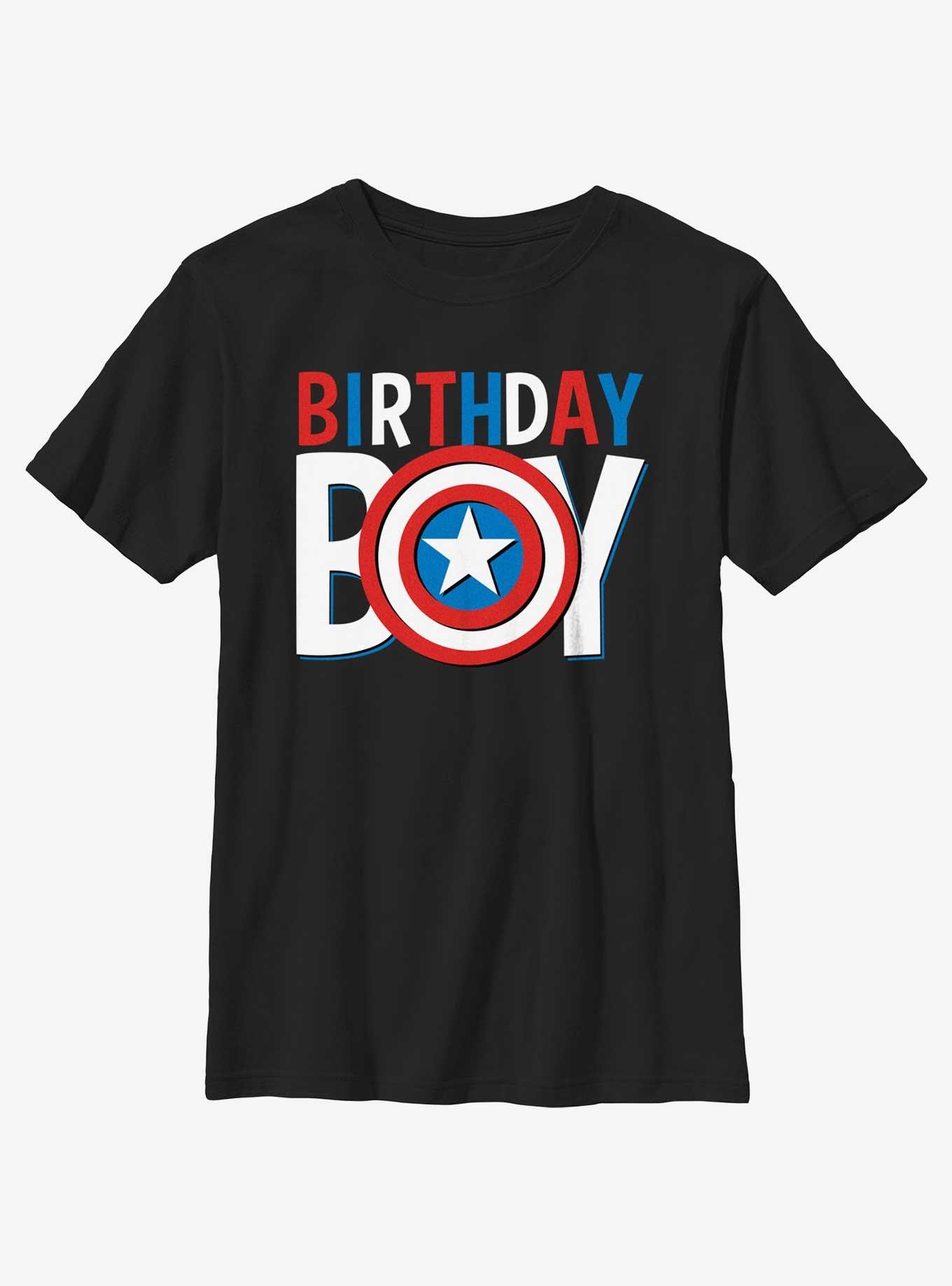Marvel Avengers Birthday Boy Icon Captain America Youth T-Shirt, , hi-res
