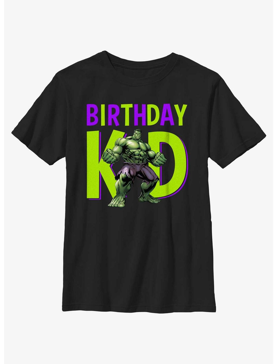 Marvel Avengers Birthday Kid Hulk Youth T-Shirt, BLACK, hi-res