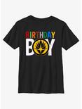 Marvel Avengers Birthday Boy Icon Guardians Of The Galaxy Youth T-Shirt, BLACK, hi-res