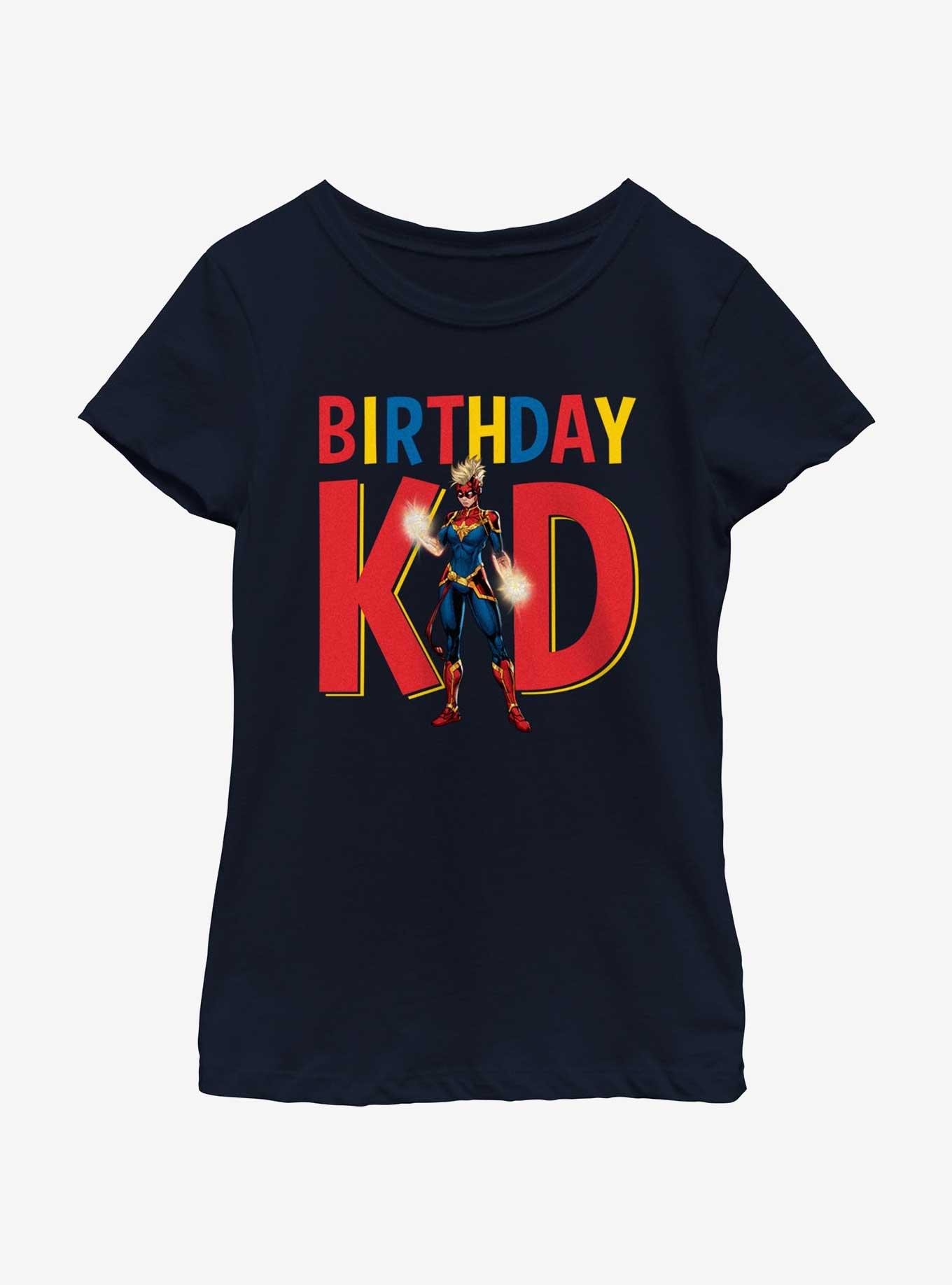 Marvel Avengers Birthday Kid Captain Marvel Youth Girls T-Shirt, , hi-res