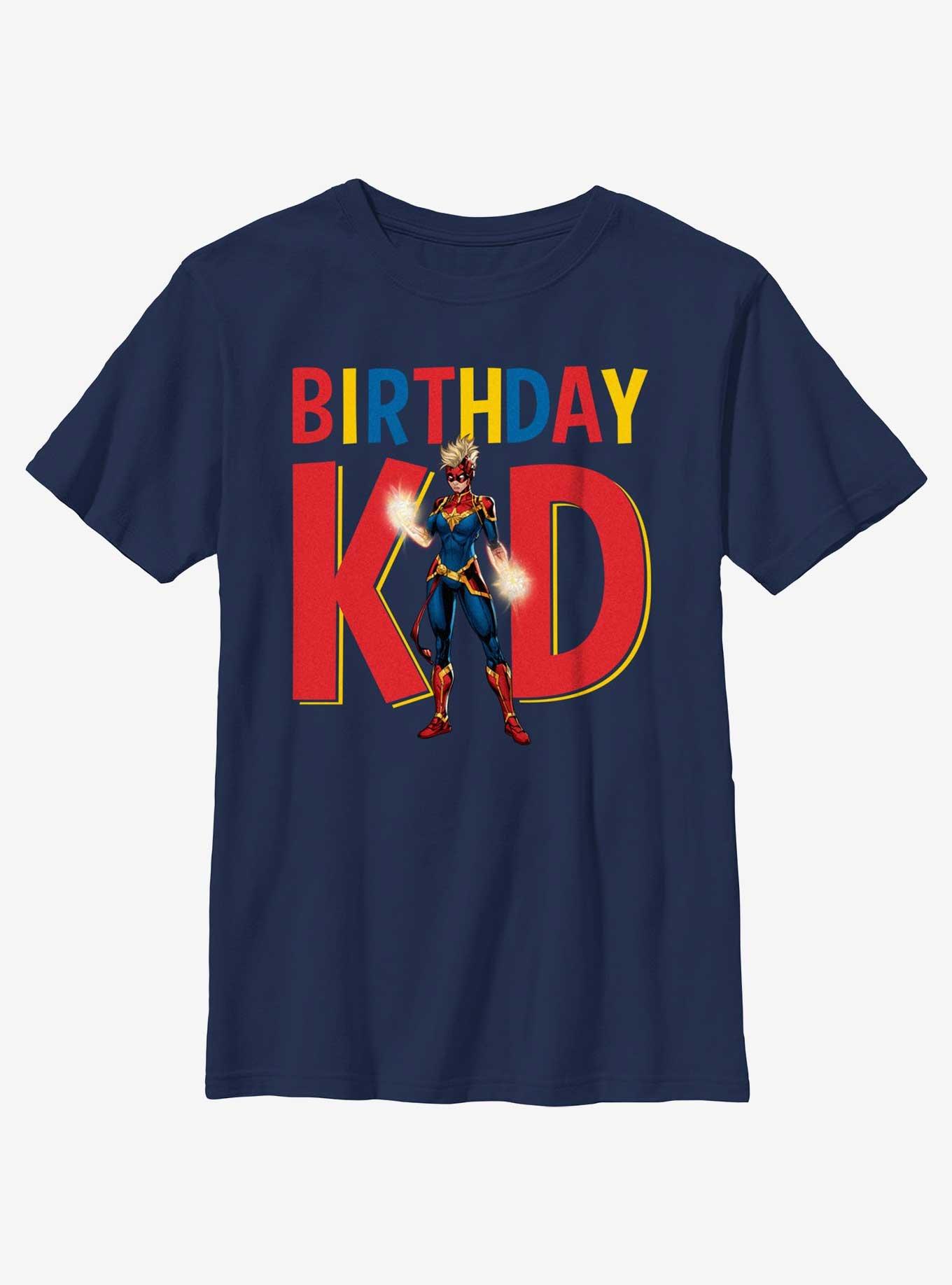 Marvel Avengers Birthday Kid Captain Marvel Youth T-Shirt, , hi-res