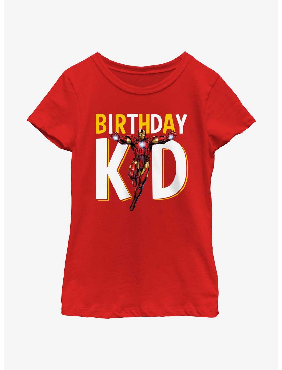 Marvel Avengers Birthday Kid Iron Man Youth Girls T-Shirt, RED, hi-res