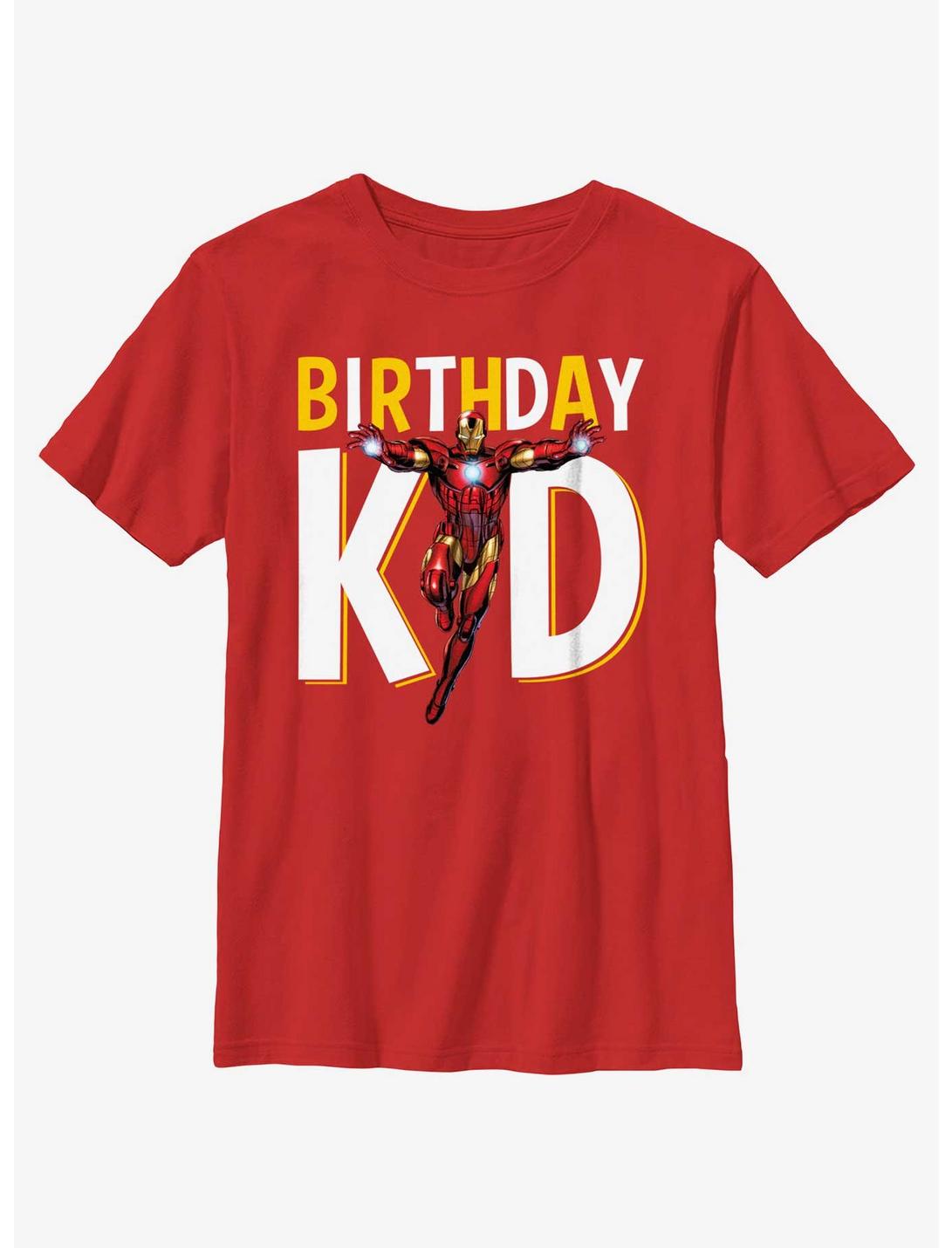 Marvel Avengers Birthday Kid Iron Man Youth T-Shirt, RED, hi-res