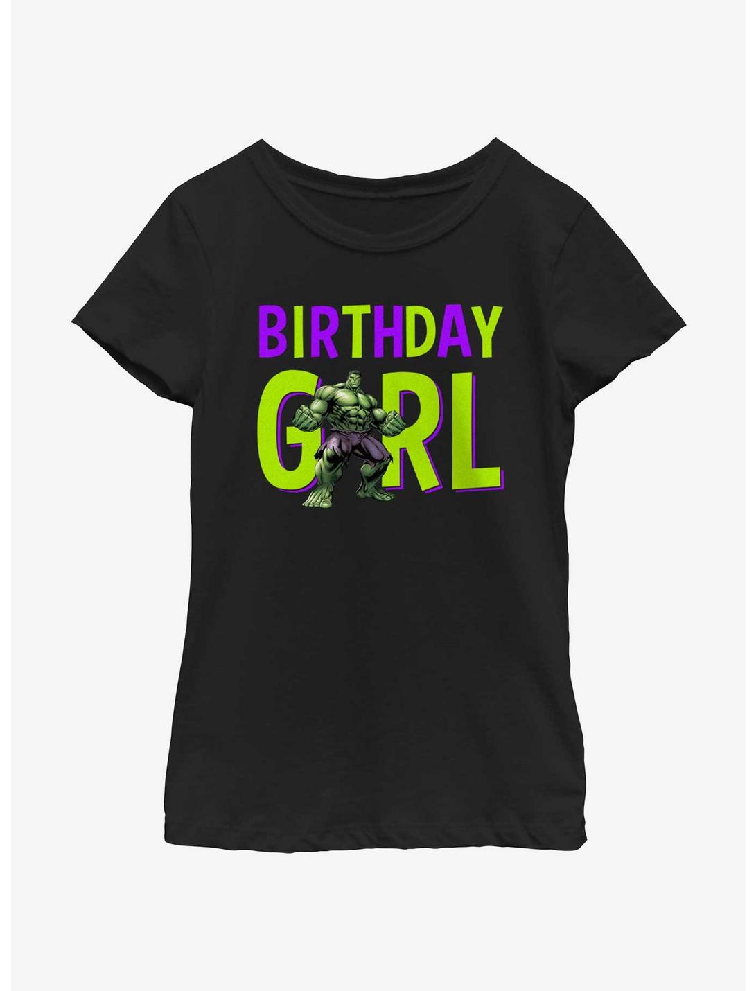 Marvel Avengers Birthday Girl Hulk Youth Girls T-Shirt, BLACK, hi-res