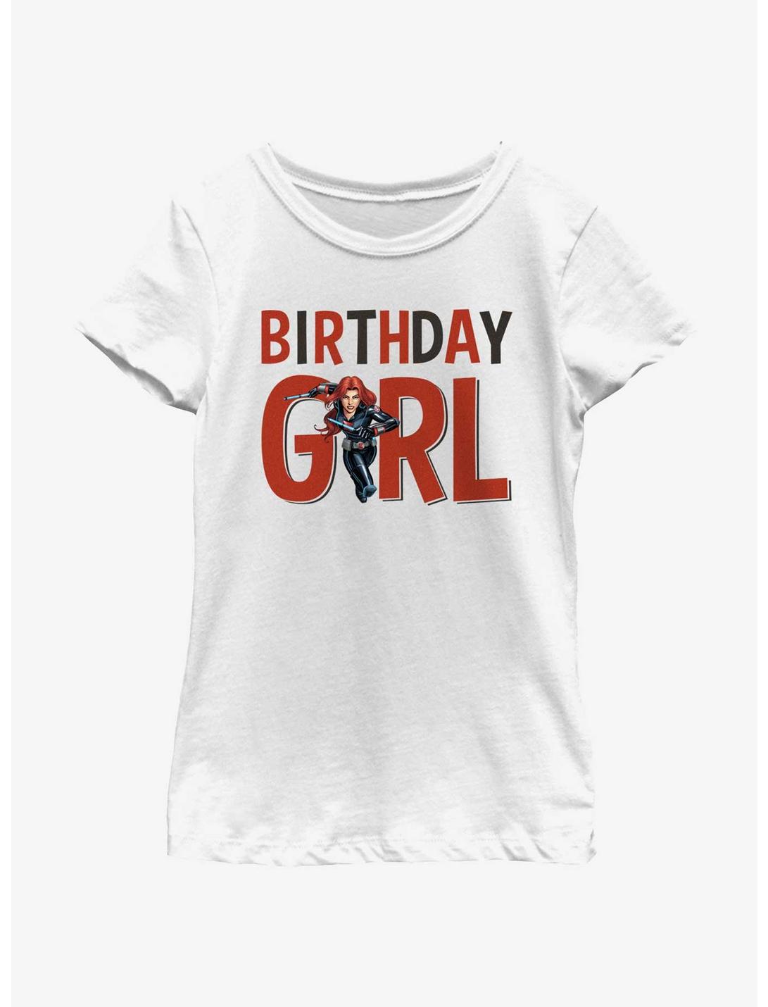 Marvel Avengers Birthday Girl Black Widow Youth Girls T-Shirt, WHITE, hi-res