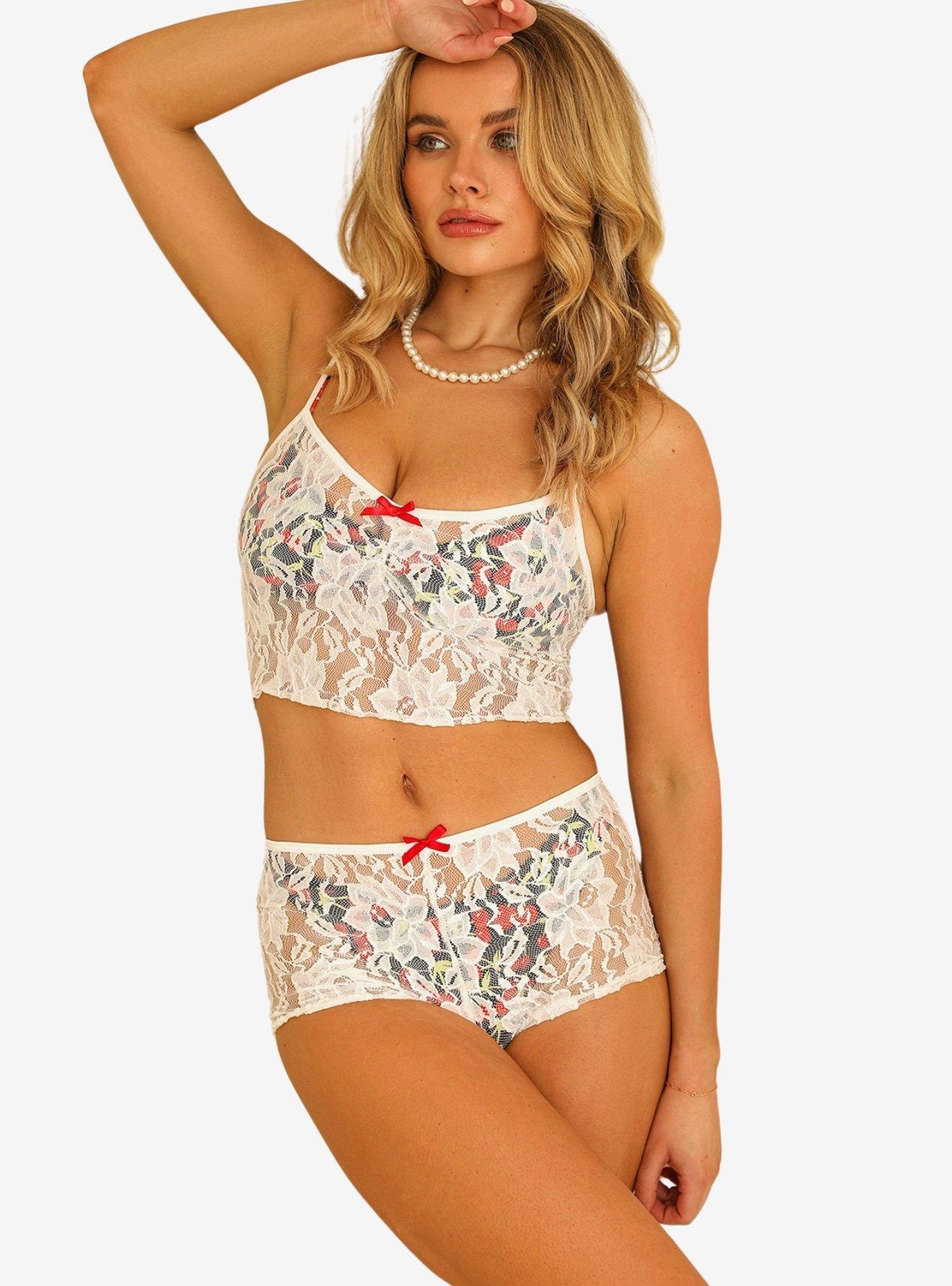 Dippin' Daisy's Naomi See Through Lace Swim Cover-Up Top Cream, , hi-res