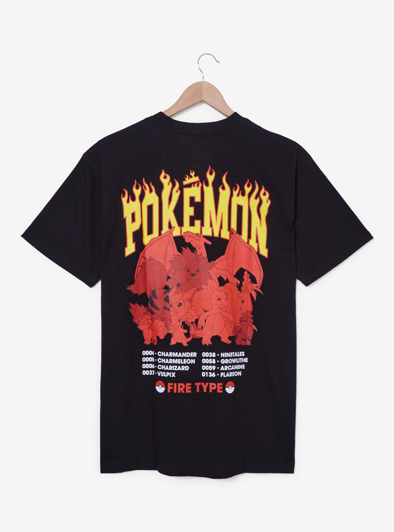 Pokémon Fire Type Graphic T-Shirt — BoxLunch Exclusive, BLACK, hi-res