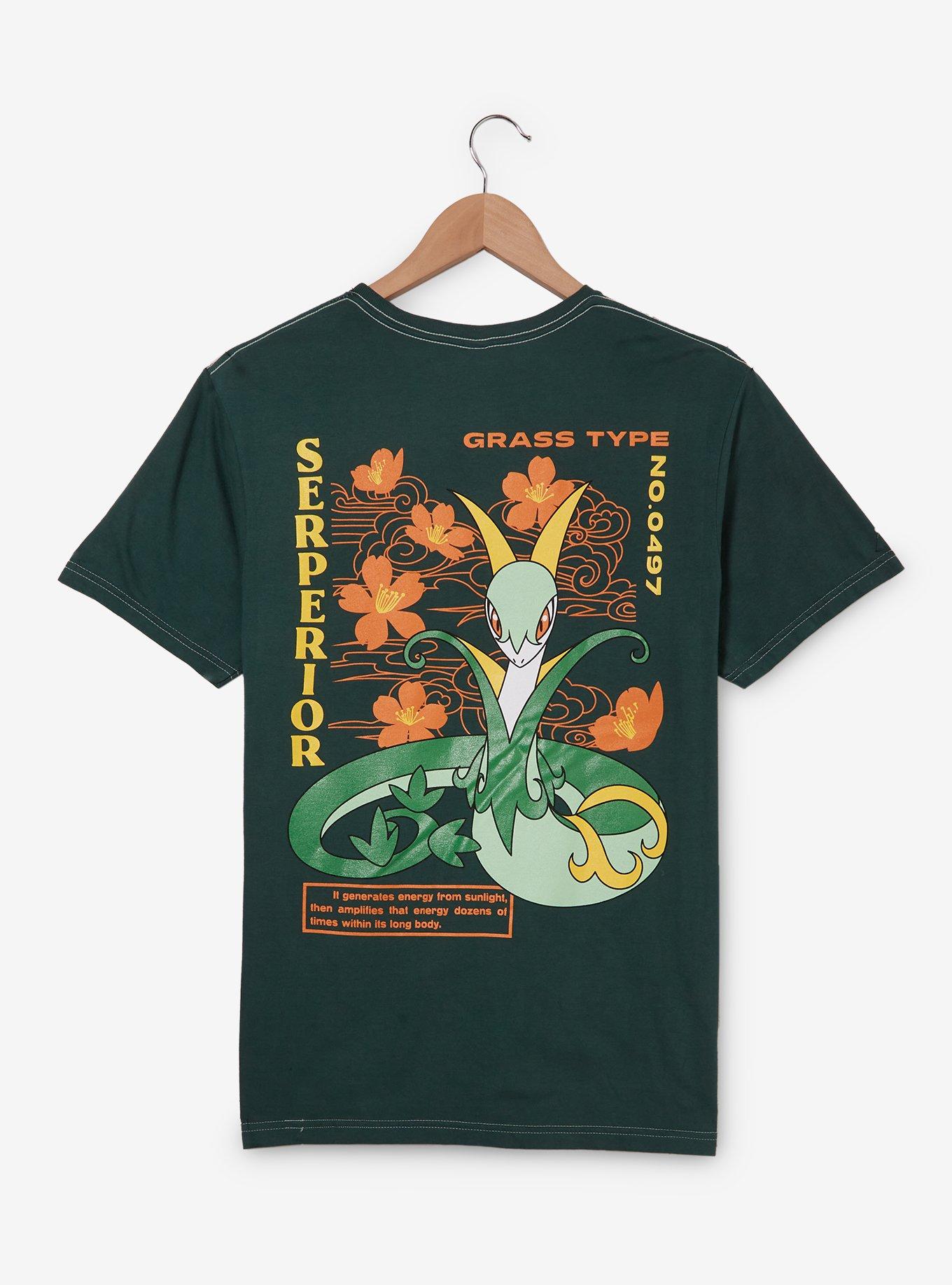 Pokémon Serperior Floral Portrait T-Shirt - BoxLunch Exclusive, HUNTER GREEN, hi-res