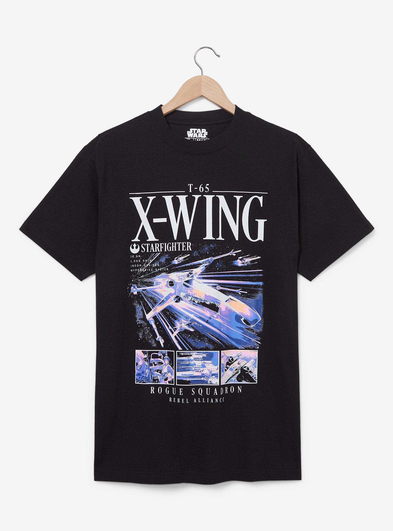 Star Wars X-Wing Starfighter Rogue Squadron T-Shirt — BoxLunch Exclusive, BLACK, hi-res