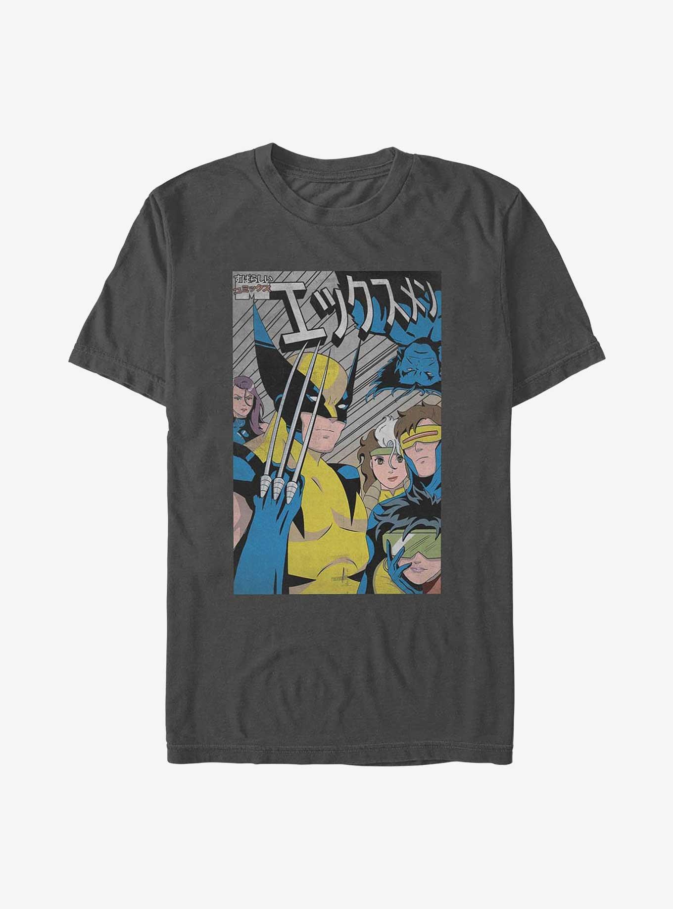 X-Men Team Up Anime Cover T-Shirt, CHARCOAL, hi-res