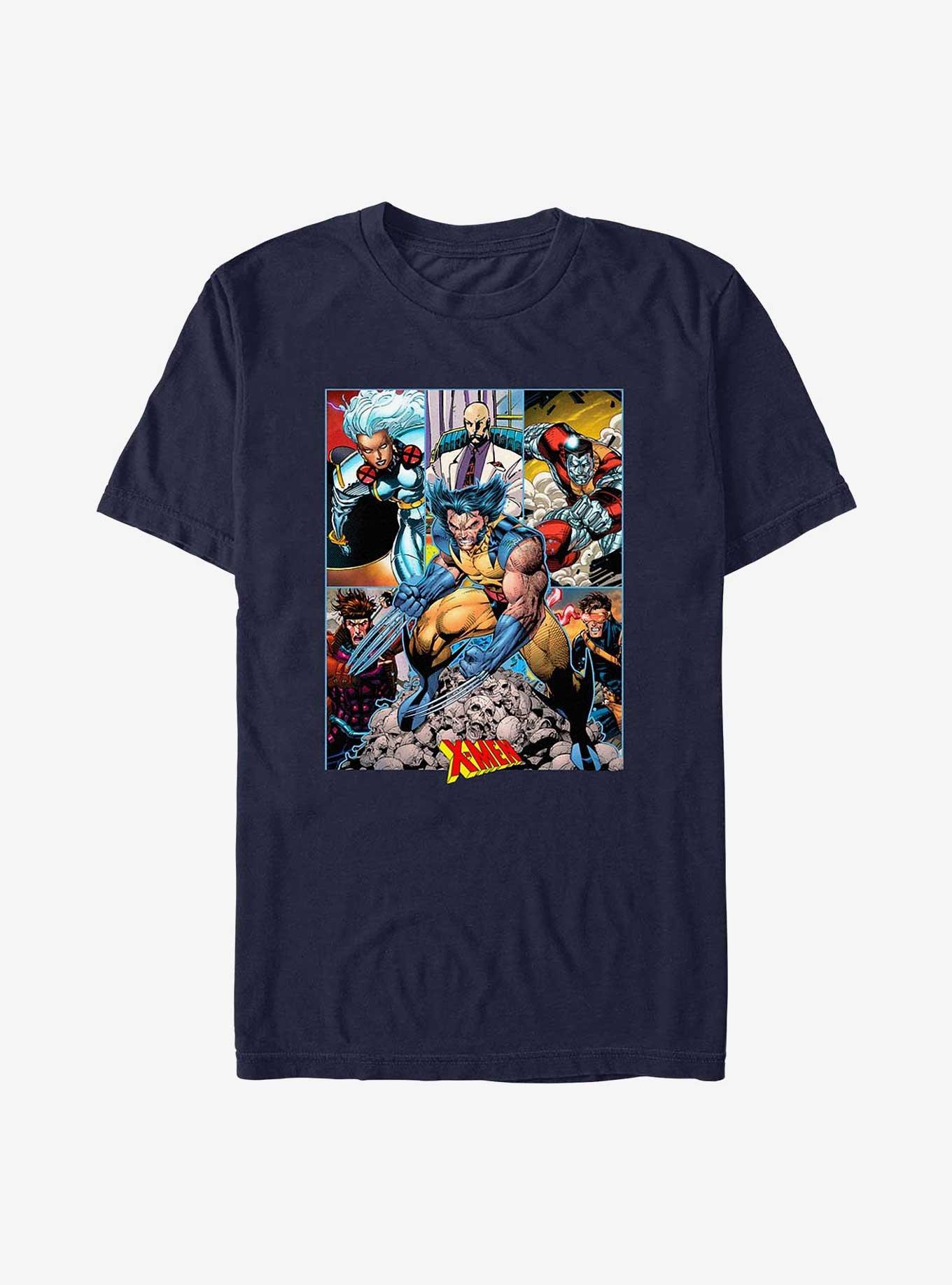 X-Men Team Wolverine And Panels T-Shirt, NAVY, hi-res